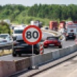 Lastbil ramte vejarbejder